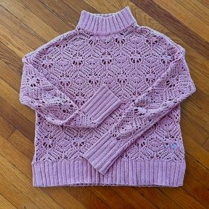American Eagle Pink Knit Mock Neck Sweater